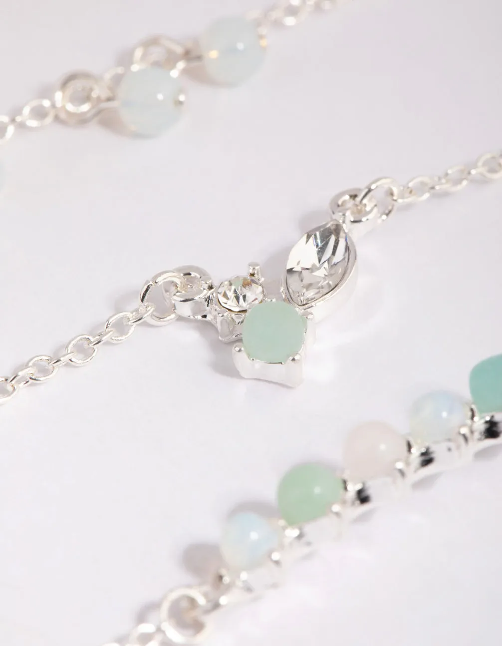 Silver Mixed Bead Bracelet & Anklet Pacl