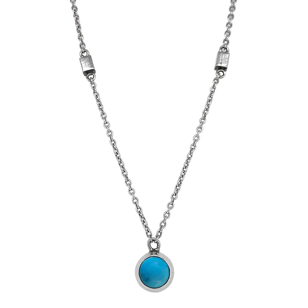 Sterling Silver Turquoise Necklace - "Sky Drop"