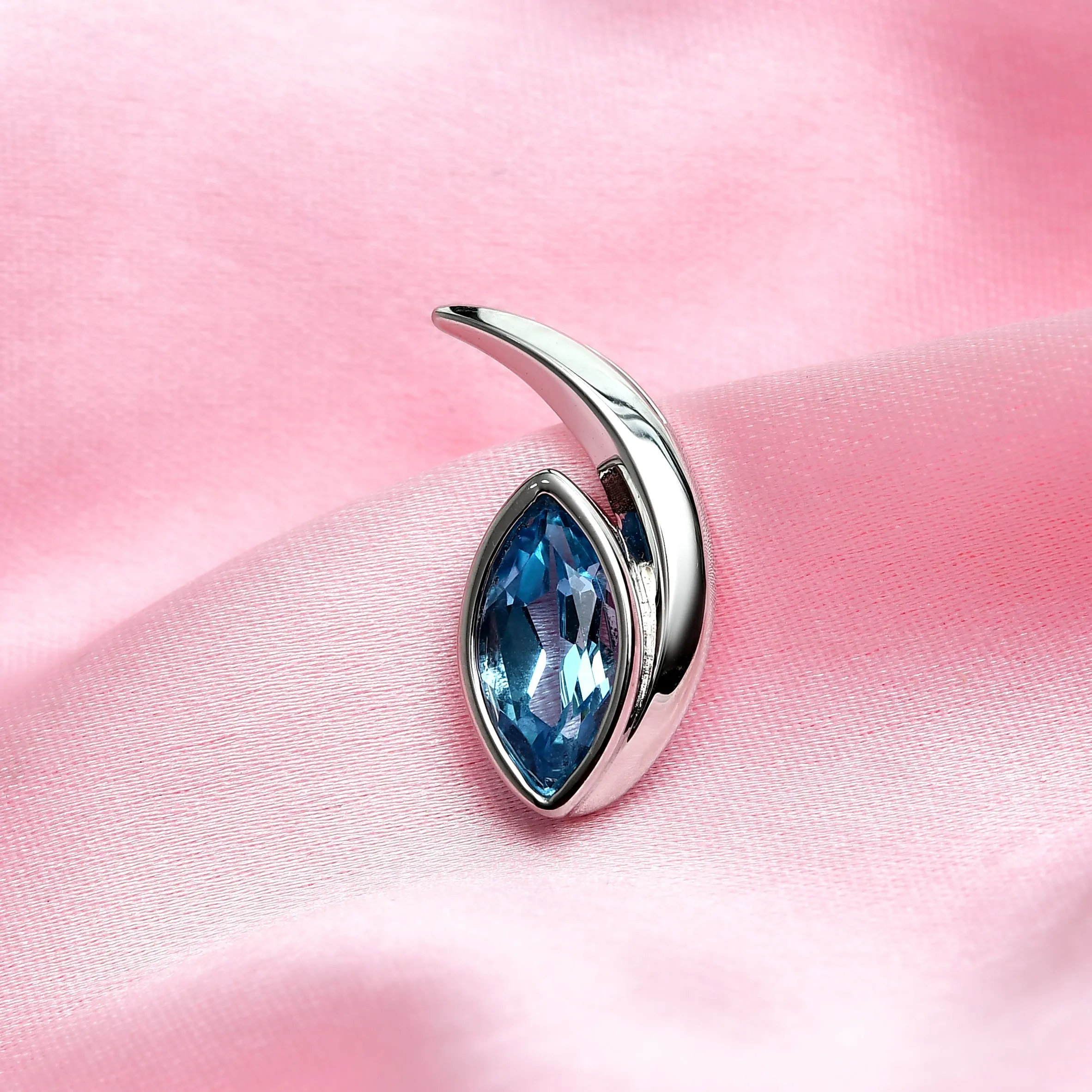 Surf Moon Earrings   Surf Moon Pendant with Swiss Blue Topaz