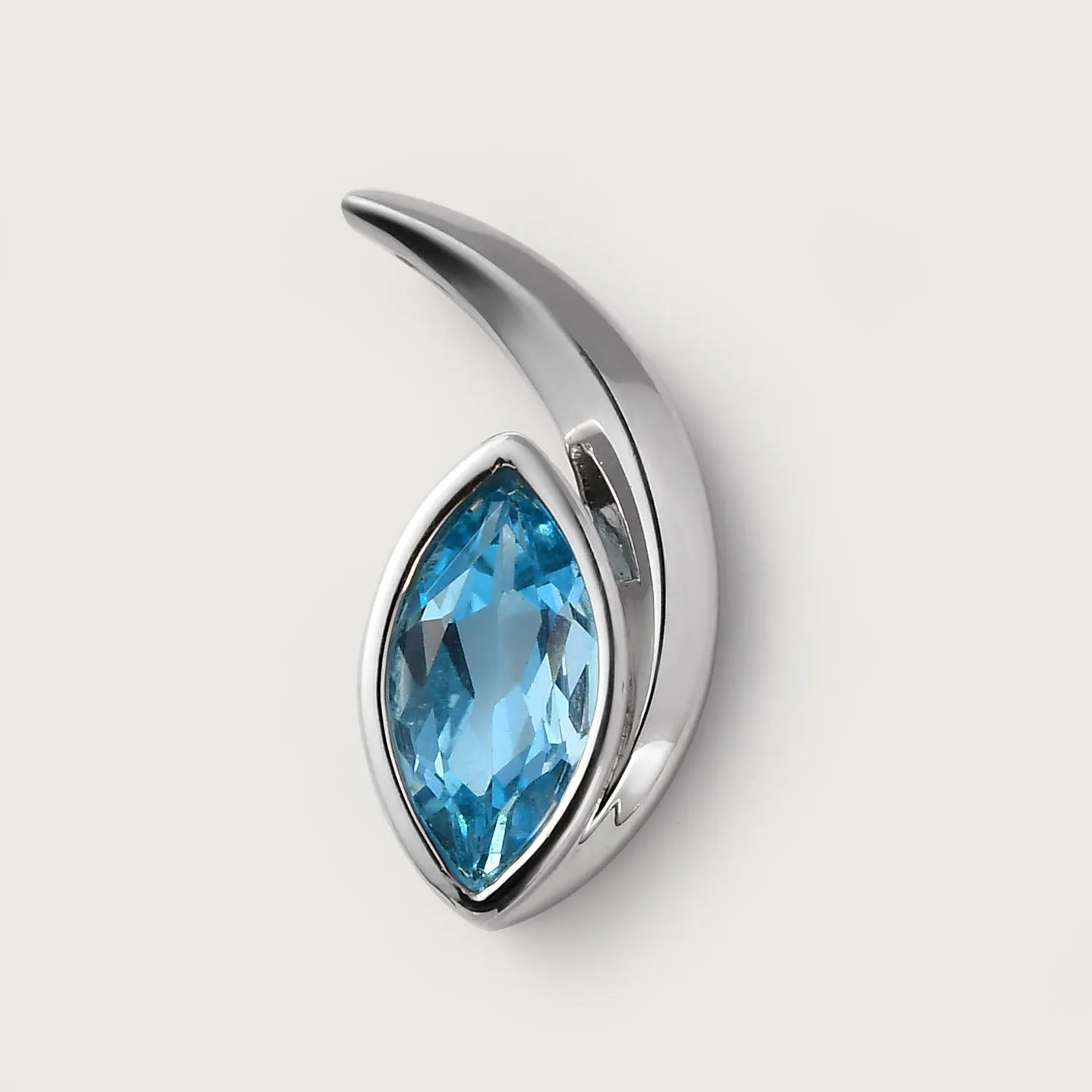 Surf Moon Earrings   Surf Moon Pendant with Swiss Blue Topaz