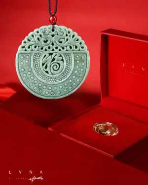 The Vault | Genuine Natural Circular Hand Carved Jadeite Necklace