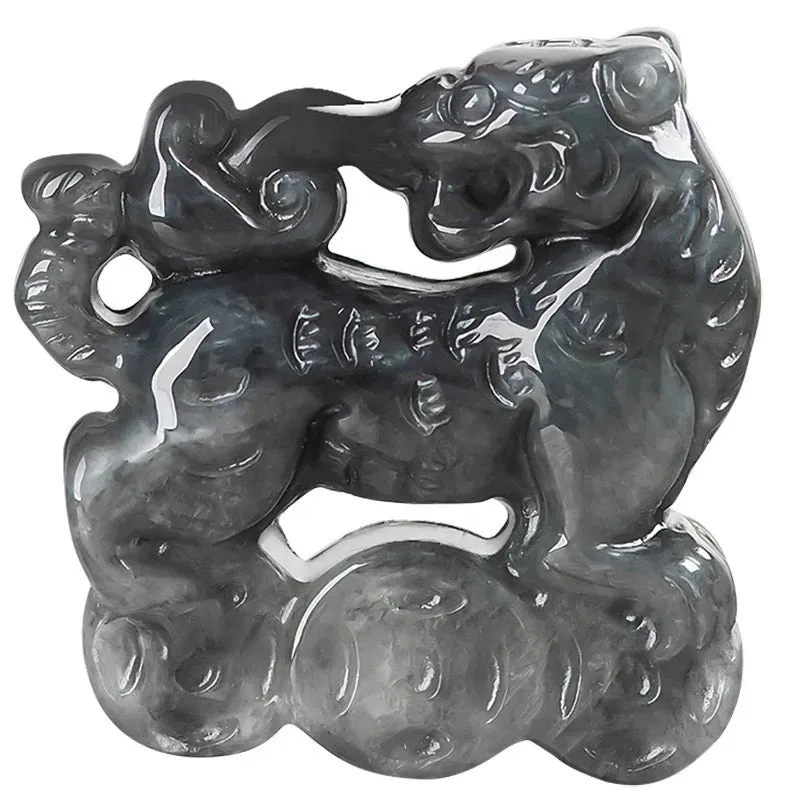THE VAULT | Natural Black Jadeite Tiger Hand Carved Necklace