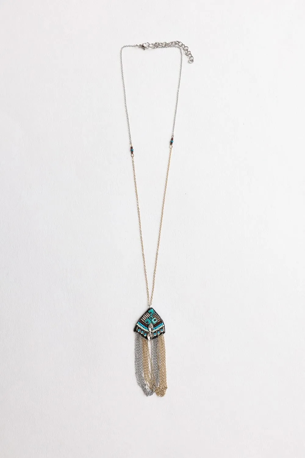 Turquoise Medallion Chain Necklace