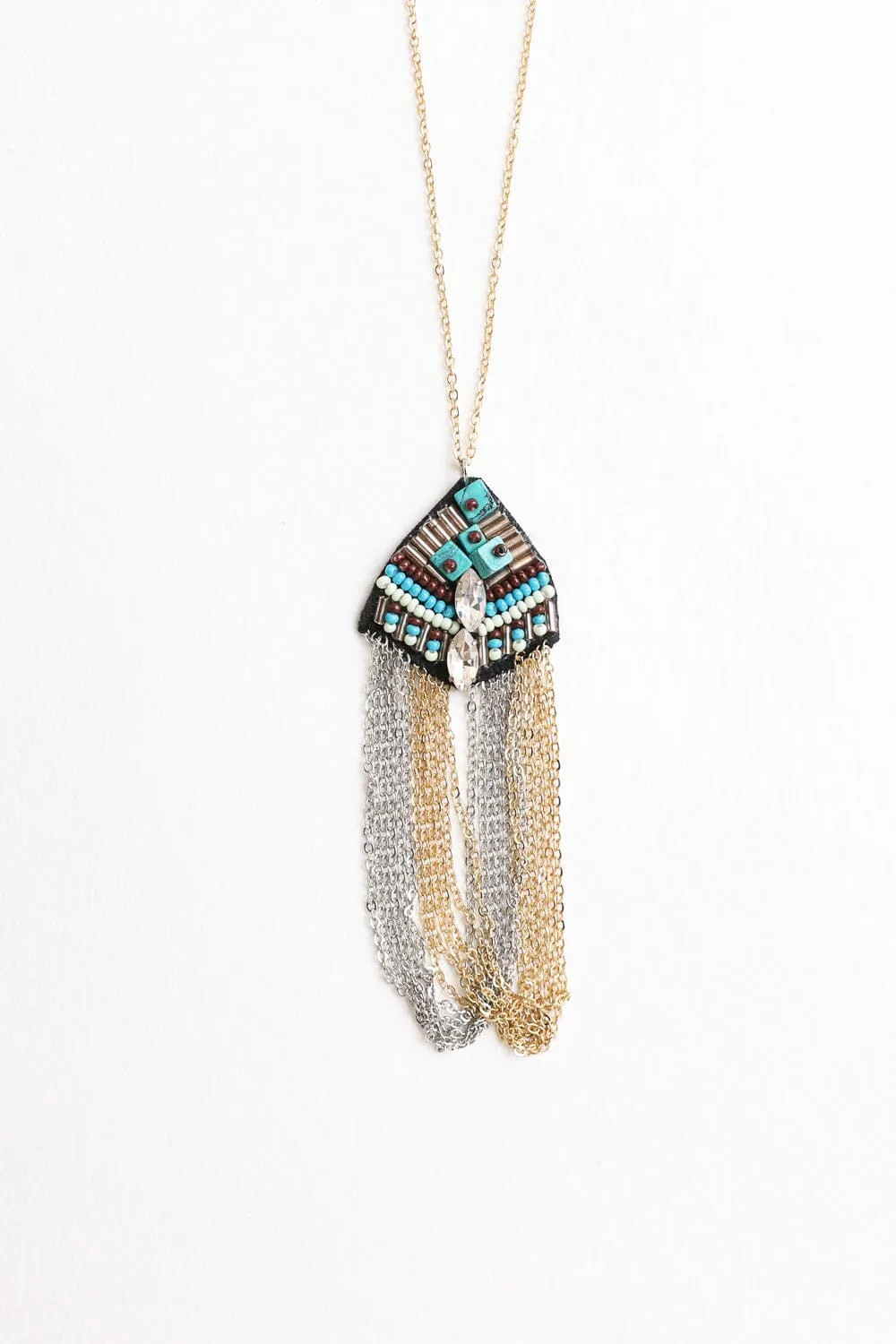Turquoise Medallion Chain Necklace