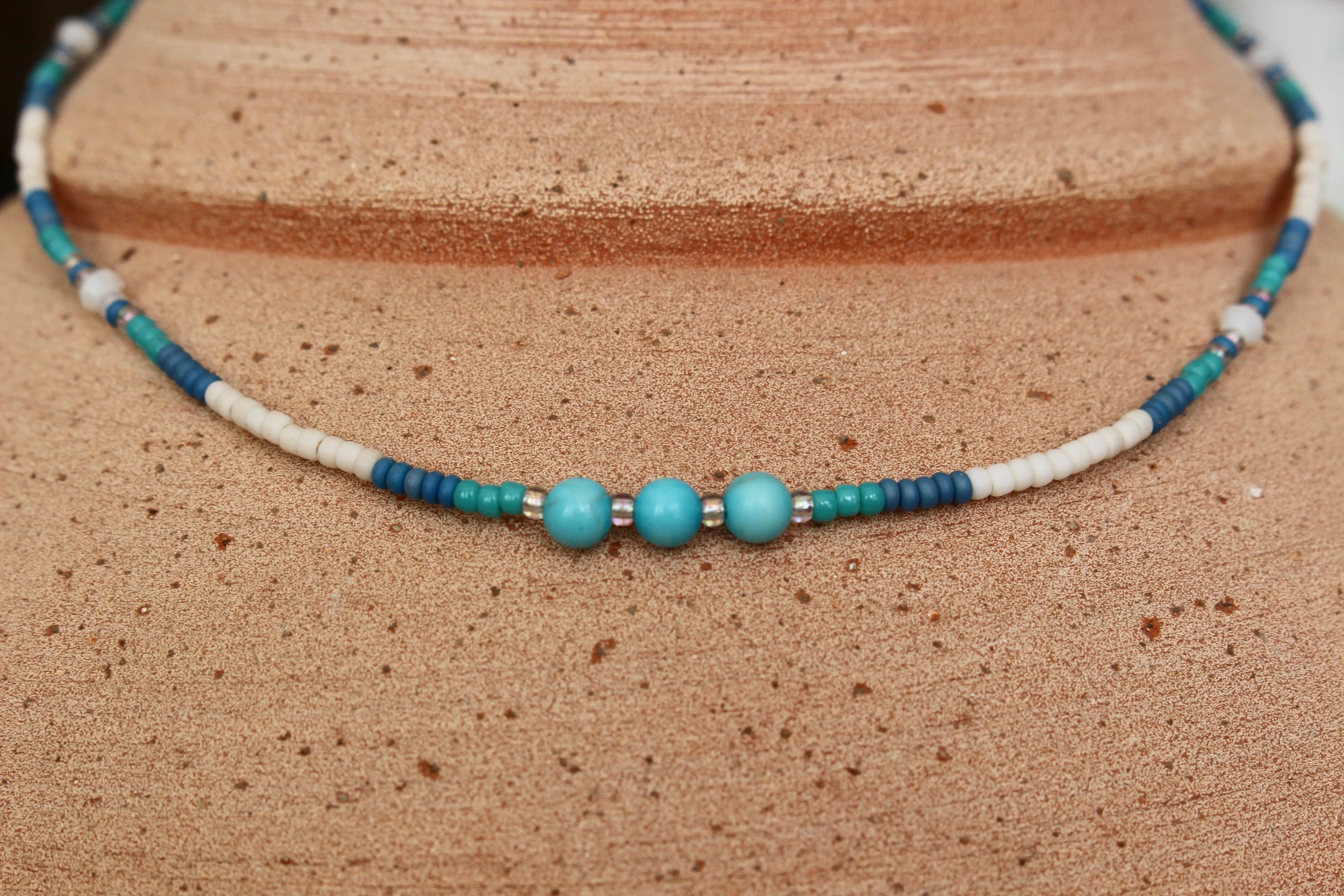 Turquoise Rivers Beaded Necklace