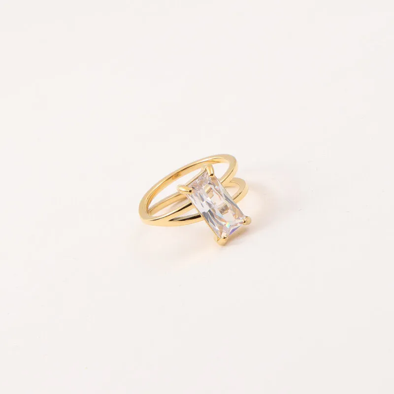 Women's Fashion Long Zircon Ring