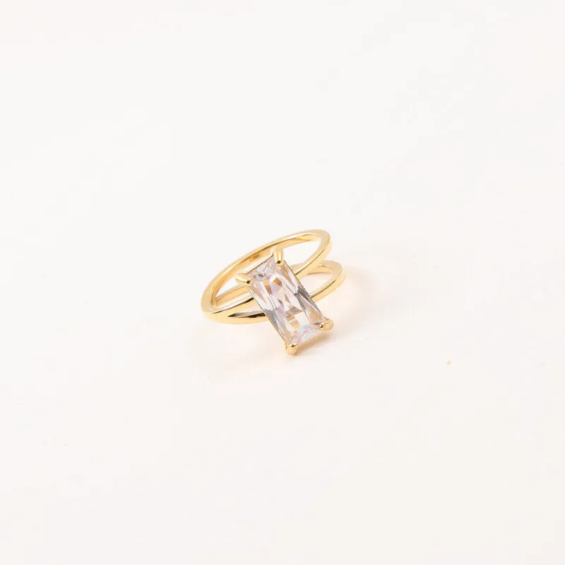 Women's Fashion Long Zircon Ring