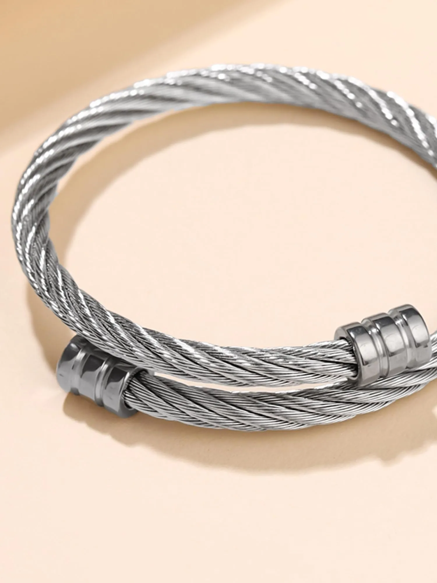 Yellow Chimes Kada Bracelets for Men | Fashion Silver Bracelet | Stainless Steel Open Kada Bracelet for Boys| Hand Accessories for Men | Birthday Gift for Boys & Men Anniversary Gift for Husband