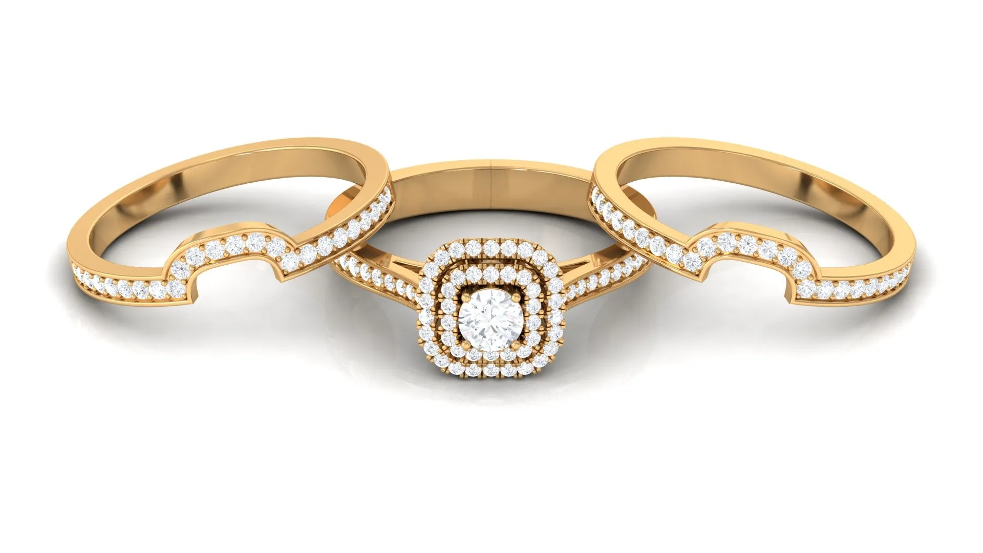 Zircon Statement Bridal Ring Set of 3