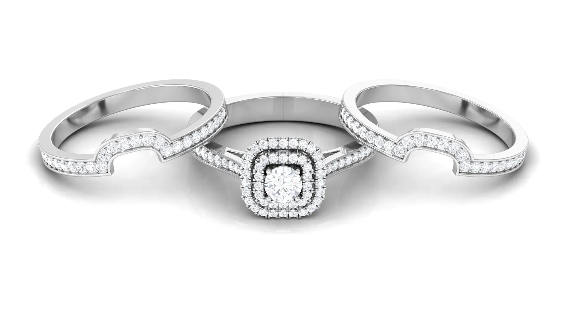 Zircon Statement Bridal Ring Set of 3